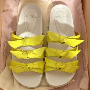 Alexandre Birman Bright Yellow Bow Sandals